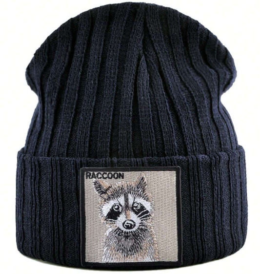 Mavi WildWear - Unisex Knitted Beanie: Raccoon Edition