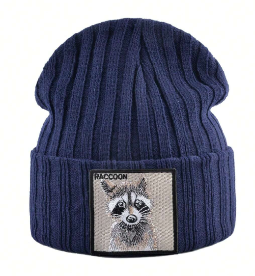 Mavi WildWear - Unisex Knitted Beanie: Raccoon Edition