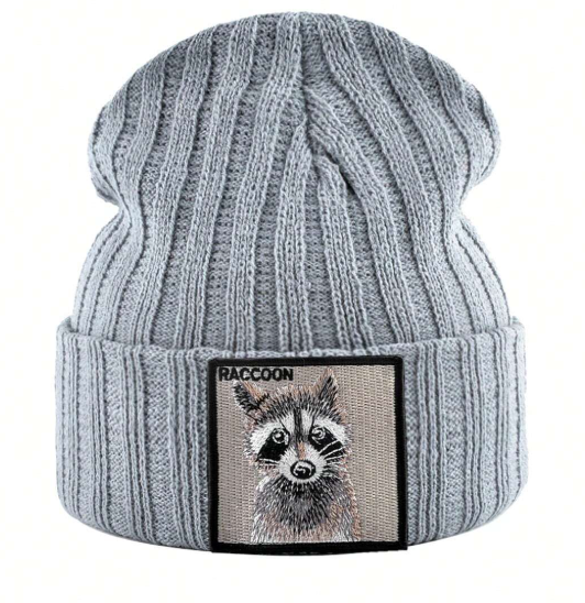 Mavi WildWear - Unisex Knitted Beanie: Raccoon Edition